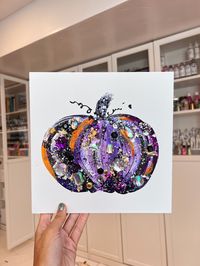 Glitter bejeweled abstract pumpkin ✨