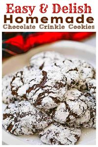 Fudgy Chocolate Crinkle Cookies