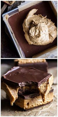 5-Ingredient Triple Decker Chocolate Peanut Butter Bars recipe via Half Baked Harvest.