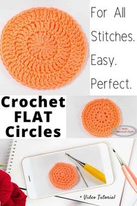 Learn how to crochet FLAT Circles with Single Crochet, Half Double Crochet, Double Crochet and Treble Crochet. No more wavy or bowl-like circles when crocheting in rounds! It easy and perfect for beginners. Check it out #crochet #free #pattern #tutorial #trick #tip #secret #howto #singlecrochet #halfdoublecrochet #sc #hdc #rounds #crochetround #straight #smooth #crichetcircle #flatcircle #dc #tr #doublecrochet #treblecrochet