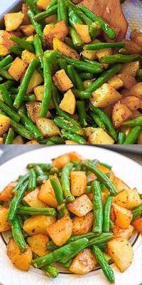 Fresh green beans, roasted potatoes, garlic, and flavorful seasonings make this Roasted Green Beans and Potatoes dish absolutely delicious. Whether you’re cooking a simple weeknight dinner or something more elaborate, this side will be a snap to make and tastes amazing. Why not give it a try? FOLLOW Cooktoria for more deliciousness! #greenbeans #potatoes #roasted #baked #vegan #vegetarian #recipeoftheday