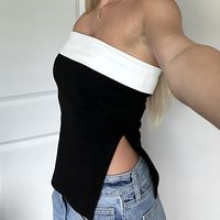 ⭐️ black and white fold over tube top! ⭐️ size S   no... - Depop