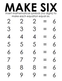 Make Six Puzzle - Number Challenge | Math = Love