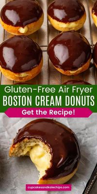 Get ready to devour the heavenly combo of creamy vanilla filling and luscious chocolate glaze in these Gluten-Free Air Fryer Boston Cream Donuts! Simple to make, these donuts are a crave-worthy treat, perfect for breakfast or any special occasion.