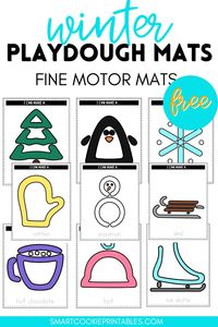 These fun and free winter playdough mats are a great winter activity that can be easily prepped for home or class use. These winter playdough mats are guaranteed to make learning new winter vocabulary fun while making all sorts of cool winter items.