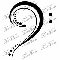 Marketplace Tattoo bass clef #2460 | CreateMyTattoo.com