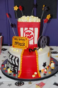 Made this for a 9 year old girls birthday party, which was held at the movies. The popcorn container is made of RKT and c