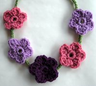 Crochet Flower Necklace by Flutters on Etsy