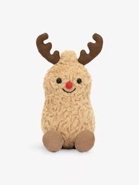 Jellycat soft toy81% polyester, 19% cottonAmuseables collection, festive-themed peanut, suedette nose, cord boots, soft faux-furHeight 15cm, width 7cm, depth 7cmSuitable from birthMachine wash mild