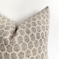 Wabi Floral Pillow Cover Block Print Pillow Cover Gray - Etsy