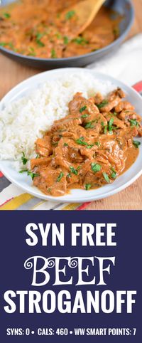 Slimming Eats Syn Free Beef Stroganoff - gluten free, dairy free, paleo, Slimming World and Weight Watchers friendly