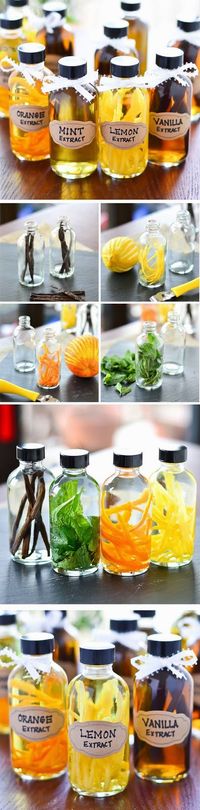 DIY Flavored Extracts ~ Vanilla, mint, orange and lemon