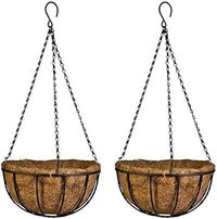 Amazon.com: Kingbuy 12 Inch Metal Hanging Planter Basket with Coconut Liner Wire Plant Holder Watering Flower Baskets Pot Hanger Garden Decoration for Indoor Outdoor, 2 Pack : Patio, Lawn & Garden