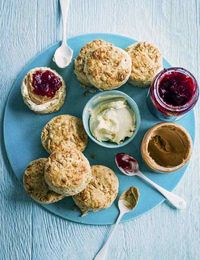 Peanut Butter Scones With Jam Peanut butter and jelly is a classic American flavour combination. This combined with an English classic to make peanut butter and jelly scones is sure to be a new favourite.