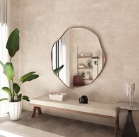 ⭐This Elegant asymmetrical and irregular mirror will add a completely different atmosphere to your home. ⭐ A great choice for your home or a great home  gift for your loved ones. ✅ You can use this mirror as a bedroom mirror, bathroom mirror, living room mirror or anywhere you want. In photo sizes 40Height x 40 Width inches         102 x 102 CM  If you are confused about the dimensions, please ask me in the Ask the seller section. ✅ There are hooks behind the mirror so you can hang it at any ang