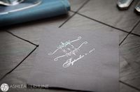 Wedding Accessories | Pewter Cocktail Napkin and Silver Foil Filigree