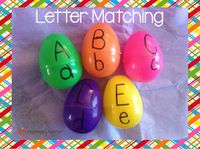 #Upcycle those plastic Easter eggs! Uppercase and Lowercase Letter Matching Using Easter Eggs! #preschool #efl (pinned by Super Simple Songs)