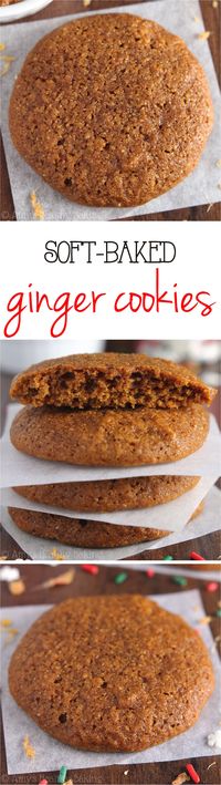 These Soft-Baked Ginger Cookies are the chewiest you'll ever make! Made with NO refined flour or sugar, but they don't taste healthy at all!