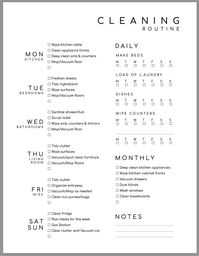 Printable Cleaning Schedule for a Tidy Home | Digital | Editable