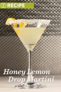 Made with cold-pressed lemon juice and honey instead of refined sugar, this lemon drop cocktail is delightfully tart and sweet. | https://www.goodnature.com/recipes/ #coldpressed #newrecipes #coldpressedcocktails