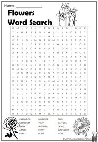 cool Flower Word Search