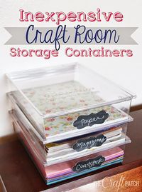 DIY Craft Room Ideas and Craft Room Organization Projects - Inexpensive Craft Room Storage Containers - Cool Ideas for Do It Yourself Craft Storage - fabric, paper, pens, creative tools, crafts supplies and sewing notions | diyjoy.com/...