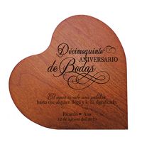 Anniversary Heart Block measures 5” (W) x 5.25” (H) x 0.75” (D). Made of solid Cherry and Maple wood. Laser engraved with a beautiful verse for personal touches. A self-standing piece that can easily be displayed on tables, or Shelves. DESIGNED Exclusively by © 2021 LifeSong Milestones Hand-Crafted in America. LifeSong Milestones’ Anniversary Heart Blocks are a great keepsake item for a family member. With our quality selection of religious heartwarming decorative table and shelf sitters, you wi