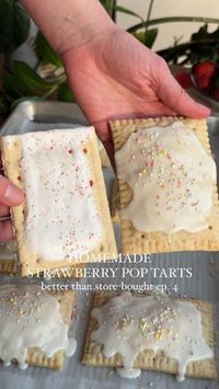 These homemade strawberry pop tarts are SO much better than store bought. They're made with a real fruit filling and have a delicious buttery and crispy crust.