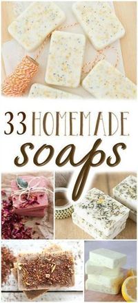 Looking for a few new favorite homemade soap recipes? Learn how to make homemade soap with these 33 super recipes! Detergent, bar soap, body wash and more!