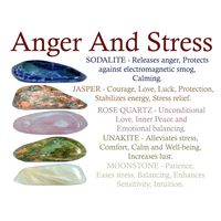 The anger and stress crystal set includes 5 of the most powerful crystals for anger and stress. This set includes: * 5 crystals - sodalite, jasper, rose quartz, unakite and moonstone. * Guidance card with information about the crystals like the one in the title photo of the listing. * Sturdy velvet bag for your stones. * Gift card (optional). * Everything is packed in an elegant box with a ribbon ready to be given as a gift. * Stones size 0,75''- 1'' or 2 - 2,5 cm. * How to use your crystals * Y