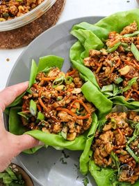 These Thai chicken lettuce wraps make a delicious appetizer or lighter main dish that you can make at home. They are full of flavor!