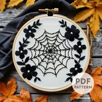 DESCRIPTION Add a touch of Halloween charm to your embroidery projects with this Floral Web hand embroidery pattern! Perfect for Halloween enthusiasts and embroidery lovers. Get your hoop ready and let's stitch up some floral magic with this delightful embroidery project! Happy stitching! This listing is for a digital PDF pattern, which includes: ~ Printable pattern scaled to fit 3" to 8" hoops ~ Beginner's Guide to Hand Embroidery with a FREE sample pattern ~ Beginner's Guide available in Engli