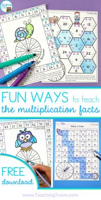 Make learning the multiplication tables fun with this set of multiplication games and activities.