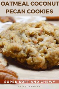 Super Soft and Chewy, these are the best oatmeal coconut pecan cookies! Indulge in the ultimate sweet treat with this easy baking recipe. These delightful cookies are soft, chewy, and packed with the wholesome goodness of oatmeal, the crunch of pecans, and the tropical hint of coconut. Perfect for satisfying your sweet tooth, these cookies are a breeze to make and will quickly become a favorite in your dessert repertoire.