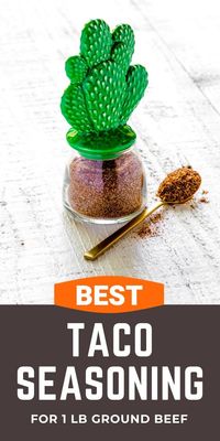 This homemade taco seasoning recipe is savory and delicious. It boasts the perfect blend of spices for the best ground beef taco meat for a quick easy dinner! It makes enough spice mix to replace one taco seasoning packet from the supermarket. DIY taco seasoning for 1 lb ground beef can also be used to flavor chicken tacos and other Mexican dinner recipes. This special DIY spice blend delivers the restaurant-quality, south-of-the border flavors you crave! #tacoseasoning