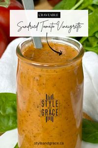 The salad dressing of your dreams is here!  Quick and simple to make, this sundried tomato vinaigrette will wake up everything from your power bowls to the simplest of tossed salads.