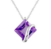 • 10K White Gold • Pendant features a 17" rope chain • Featuring square amethyst stone • Product Dimensions: 10.5 mm W, 12 mm H • Weight: 1g • Type of Metal: Sterling Silver  • Stone/Gem/Bead: Amethyst • Size & Shape of Stone/Gem/Bead: 2 1/4 CT TGW of Amethyst • Stone Setting: 2 Prong • Qty of Stone/Gem/Bead: 1 Amethyst • Country of Origin: China   Includes: • Sophia B 10K White Gold Amethyst Pendant with Chain   Delivery Information: Physical address required - no P.O boxes please. Please allow 7-15 business days for delivery.  Warranty Information: This product comes with a 30 day warranty.