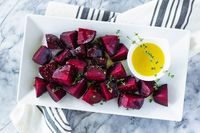 Roast beetroot is simple and easy creating beetroots with an intense, sweet flavor, ready to use in recipes calling for beets. Delicious.