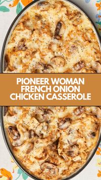 This easy Pioneer Woman French Onion Chicken Casserole is a creamy and hearty meal perfect for any night of the week. It features layers of tender chicken and caramelized onions topped with crispy baguette slices and melted cheese. You can easily customize it with whatever ingredients you have on hand for a delicious family dish!