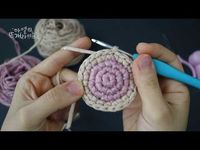 사슬기둥코 없는 원형뜨기, 짧은뜨기 + 배색 | 무사슬기둥뜨기 | chainless starting single crochet in the round - YouTube