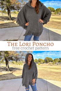 The Lori Poncho is a free hooded poncho crochet pattern that is absolutely perfect! Easy to crochet and sure to be a staple in your wardrobe.