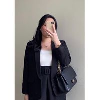 Monomolly Small and Big Sizes Long Sleeve Japanese Crepe Plain Blazer for Women | Shopee Malaysia