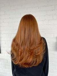 Red head natural red hair ginger hair long layers butterfly haircut red hair inspo