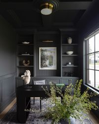 Studio Grey Interior Design | After much ado, the most perfect shade of not green, not blue.. but a moody hue for this home office Xx . . . . . . . #VancouverInterior... | Instagram