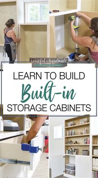 Need more storage? Learn to build your own stylish built-in cabinets with this easy tutorial. Ideal for decluttering and organizing your home, these cabinets are a must-have for any space!