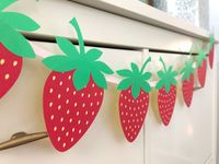 Strawberry Banner Summer Birthday Bunting Instant Digital | Etsy