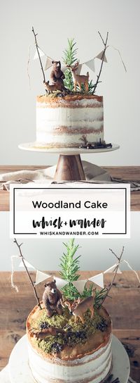 This playful woodland cake is made of flavorful Madeira cake layers and finished with vanilla bean buttercream, matcha moss and Valrhona cacao nibs. via @whiskwander