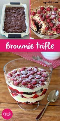 Chocolate brownie trifle - VJ Cooks