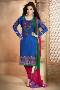 #AndaazFashion - #Blue Georgette Churidar Suit - DMA12674