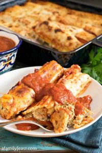 Baked Manicotti with Turkey Sausage - A Family Feast®